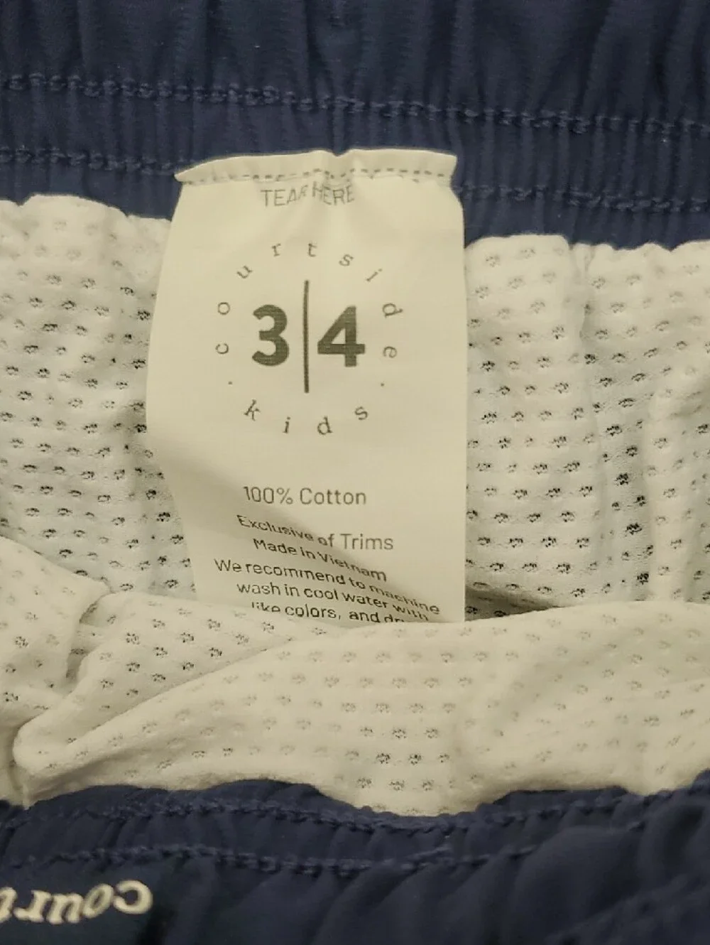 Courtside girls navy super short Size 3/4